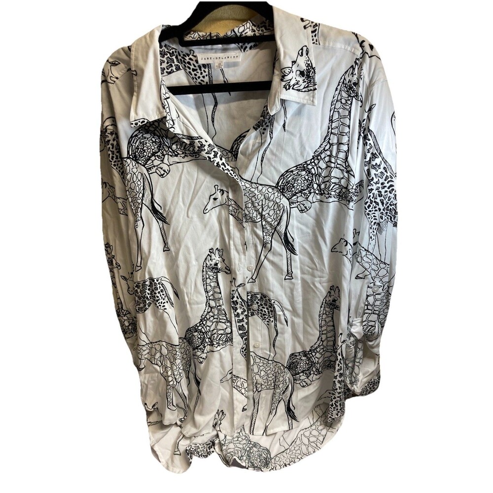 Jane and Delancy Giraffe Blouse 2xl